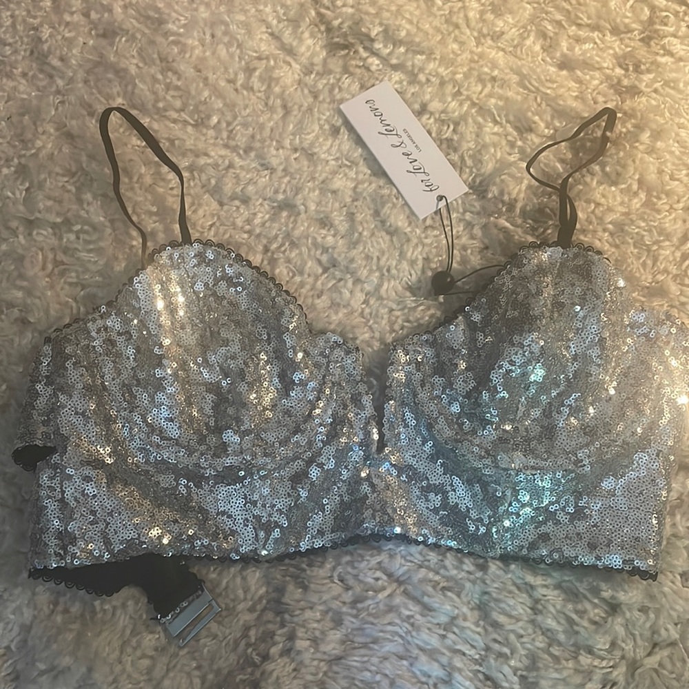 Sequin For Love and Lemons x Victorias Secret bra top